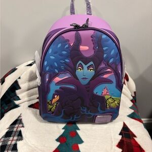 Loungefly Purple and Blue Maleficent Kids Backpack